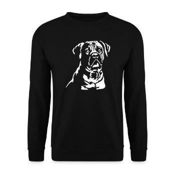 Boerboel Kopf "Black Edition" - Unisex Pullover - Schwarz - Vorne - Alina (178cm) & Michal (187cm)