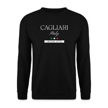 Cagliari Italien Souvenir – Reise minimalistisch - Unisex Pullover - Schwarz - Vorne - Alina (178cm) & Michal (187cm)