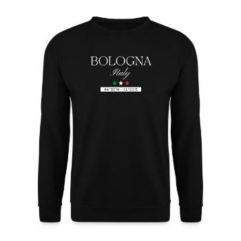Bologna Italien Souvenir – Reise minimalistisch - Unisex Pullover - Schwarz - Vorne - Alina (178cm) & Michal (187cm)