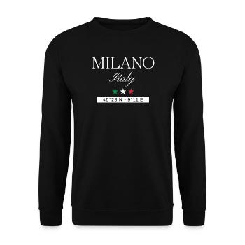 Mailand Italien Souvenir – Reise minimalistisch - Unisex Pullover - Schwarz - Vorne - Alina (178cm) & Michal (187cm)