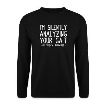 I'm physical therapist Physiotherapie Physio - Unisex Pullover - Schwarz - Vorne - Alina (178cm) & Michal (187cm)