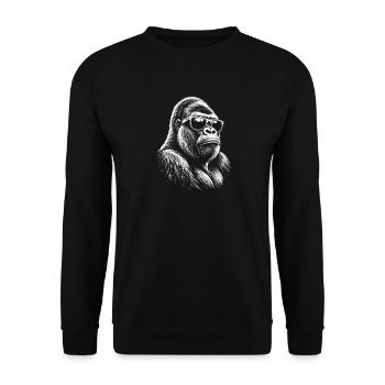 Gorilla mit Sonnenbrille - Unisex Pullover - Schwarz - Vorne - Alina (178cm) & Michal (187cm)