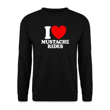 Ich liebe Schnurrbartfahrten – Schnurrbartfahrt fü - Unisex Pullover - Schwarz - Vorne - Alina (178cm) & Michal (187cm)