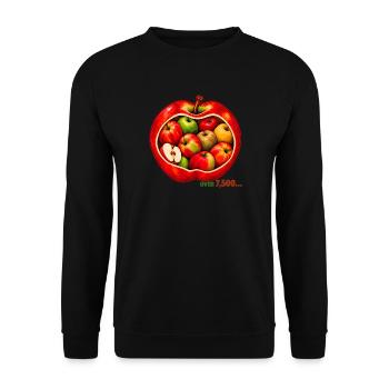 Apfel – Über 7.500 Sorten - Unisex Pullover - Schwarz - Vorne - Alina (178cm) & Michal (187cm)