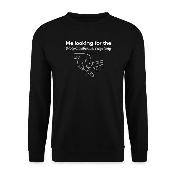 Zweideutig Wortspiel Ironie Lustiger Spruch Auto - Unisex Pullover - Schwarz - Vorne - Alina (178cm) & Michal (187cm)