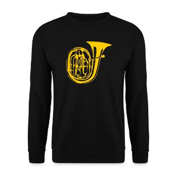 Tuba Blasmusik Geschenk Bläser  - Unisex Pullover - Schwarz - Vorne - Alina (178cm) & Michal (187cm)