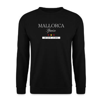 Mallorca Spanien Souvenir – Reise minimalistisch - Unisex Pullover - Schwarz - Vorne - Alina (178cm) & Michal (187cm)