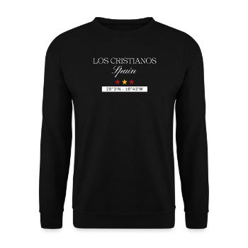 Los Cristianos Spanien Souvenir – Reise minimalist - Unisex Pullover - Schwarz - Vorne - Alina (178cm) & Michal (187cm)