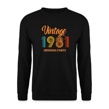 45 Geburtstag Jahrgang 1981 Vintage Original Retro - Unisex Pullover - Schwarz - Vorne - Alina (178cm) & Michal (187cm)