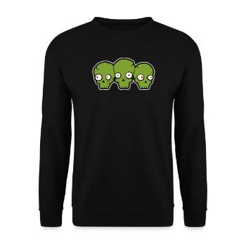 Totenköpfe  - Unisex Pullover - Schwarz - Vorne - Alina (178cm) & Michal (187cm)