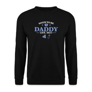 Soon to be Daddy 2027 Pregnancy Reveal - Unisex Pullover - Schwarz - Vorne - Alina (178cm) & Michal (187cm)