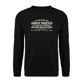 I'm Not Like Other Girls  - Unisex Pullover - Schwarz - Vorne - Alina (178cm) & Michal (187cm)