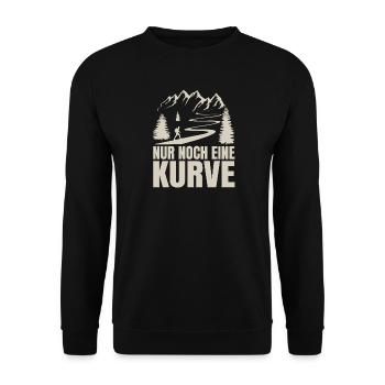 Wandern-_Nur_noch_eine_Kurve - Unisex Pullover - Schwarz - Vorne - Alina (178cm) & Michal (187cm)