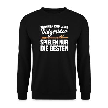 Didgeridoo spielen nur die Besten - Unisex Pullover - Schwarz - Vorne - Alina (178cm) & Michal (187cm)