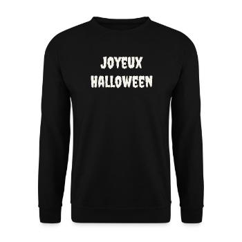 HALLOWEEN. KÜRBIS. HALLOWEEN KÜRBIS - Unisex Pullover - Schwarz - Vorne - Alina (178cm) & Michal (187cm)