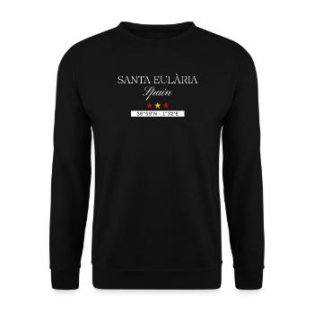 Santa Eulària Spanien Souvenir – Reise minimalist - Unisex Pullover - Schwarz - Vorne - Alina (178cm) & Michal (187cm)