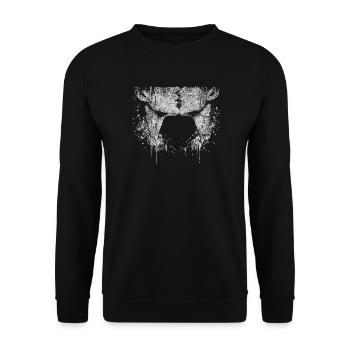 Lesbische Liebe Frauen Kuss Grunge Kunst - Unisex Pullover - Schwarz - Vorne - Alina (178cm) & Michal (187cm)