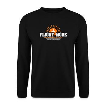 Flight Mode Digital Detox Statement Streetwear - Unisex Pullover - Schwarz - Vorne - Alina (178cm) & Michal (187cm)