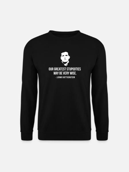 Wittgenstein Wise Stupidity Tee - Unisex Pullover - Schwarz