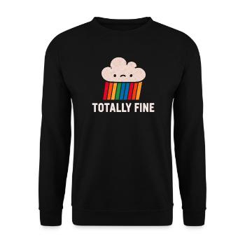 Regenbogen-Muffin mit Wolkenkopf - Unisex Pullover - Schwarz - Vorne - Alina (178cm) & Michal (187cm)