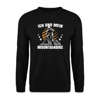 Ich und mein Mountainbike - Unisex Pullover - Schwarz - Vorne - Alina (178cm) & Michal (187cm)