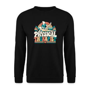 Physiotherapeut Physio Krankengymnastik Geschenk - Unisex Pullover - Schwarz - Vorne - Alina (178cm) & Michal (187cm)