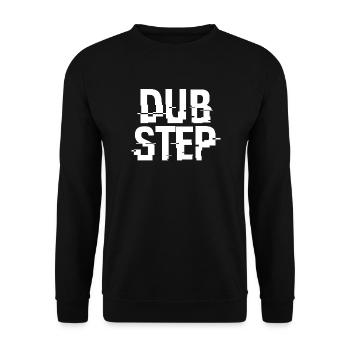 Dubstep-Glitch-Typografie - Unisex Pullover - Schwarz - Vorne - Alina (178cm) & Michal (187cm)