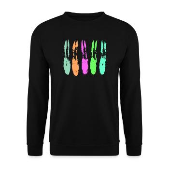 Farben Muster - Abstrakt - Unisex Pullover - Schwarz - Vorne - Alina (178cm) & Michal (187cm)