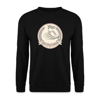 Marathon ist doch nur das Aufwärmtraining Shirt - Unisex Pullover - Schwarz - Vorne - Alina (178cm) & Michal (187cm)