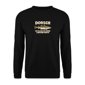 Dorsch im Kopf - Unisex Pullover - Schwarz - Vorne - Alina (178cm) & Michal (187cm)