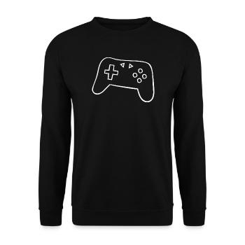 Retro-Controller Silhouette - Unisex Pullover - Schwarz - Vorne - Alina (178cm) & Michal (187cm)