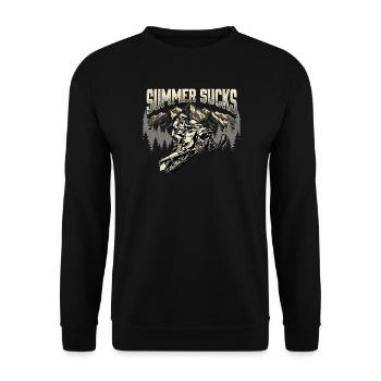 Sommer ist langweilig – Schneemobil-Winterschlittenfahrer - Unisex Pullover - Schwarz - Vorne - Alina (178cm) & Michal (187cm)