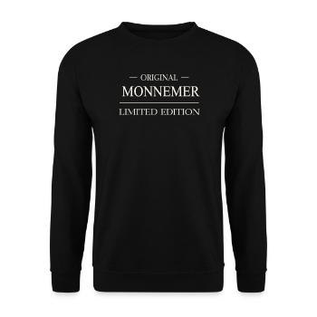 Original Monnemer Limited Edition Mannheim Spruch - Unisex Pullover - Schwarz - Vorne - Alina (178cm) & Michal (187cm)