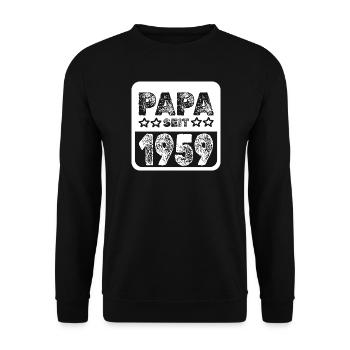 Papa 1959 - Unisex Pullover - Schwarz - Vorne - Alina (178cm) & Michal (187cm)
