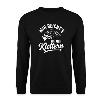 Klettern Berge Outdoor Kletterer Lustiger Spruch - Unisex Pullover - Schwarz - Vorne - Alina (178cm) & Michal (187cm)