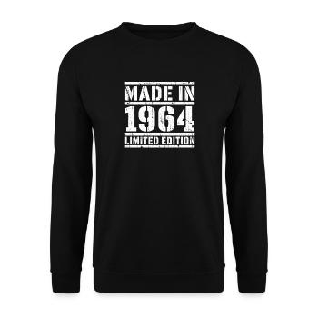Made in 1964 Limited Edition Grunge Shirt - Unisex Pullover - Schwarz - Vorne - Alina (178cm) & Michal (187cm)