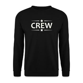 Crew Sternen Retro Badge - Unisex Pullover - Schwarz - Vorne - Alina (178cm) & Michal (187cm)