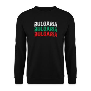Bulgaria - Tricolor - Bulgarien - Nationalfarben - Unisex Pullover - Schwarz - Vorne - Alina (178cm) & Michal (187cm)