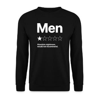 Men Absolute Nightmare Nicht zu empfehlen Humor - Unisex Pullover - Schwarz - Vorne - Alina (178cm) & Michal (187cm)