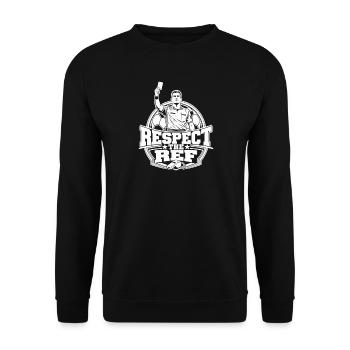 Respektiere den Schiedsrichter - Unisex Pullover - Schwarz - Vorne - Alina (178cm) & Michal (187cm)