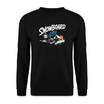 Snowboard Life Gondel Seilbahn & Berge Wintersport - Unisex Pullover - Schwarz - Vorne - Alina (178cm) & Michal (187cm)