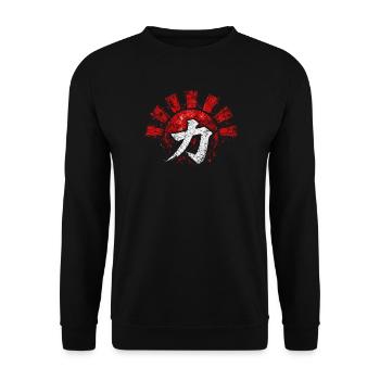 Red_Sun_Rock - Unisex Pullover - Schwarz - Vorne - Alina (178cm) & Michal (187cm)