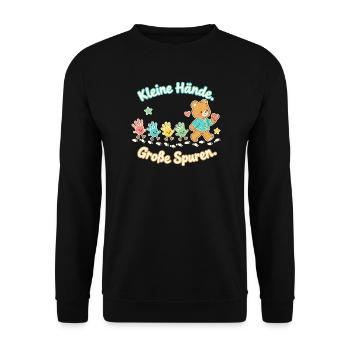 Erzieherin Geschenk Abschied Kita Dankeschön - Unisex Pullover - Schwarz - Vorne - Alina (178cm) & Michal (187cm)