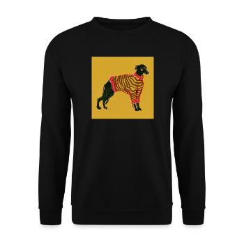 WHIPPET IN STREIFEN - Unisex Pullover - Schwarz - Vorne - Alina (178cm) & Michal (187cm)