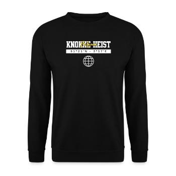 Knokke-Heist Belgien Koordinaten Reise Souvenir - Unisex Pullover - Schwarz - Vorne - Alina (178cm) & Michal (187cm)