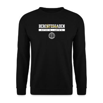 Berchtesgaden Bayern Koordinaten Reise Souvenir - Unisex Pullover - Schwarz - Vorne - Alina (178cm) & Michal (187cm)