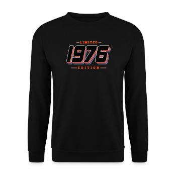 50. Geburtstag Limited Edition Jahrgang 1976 - Unisex Pullover - Schwarz - Vorne - Alina (178cm) & Michal (187cm)