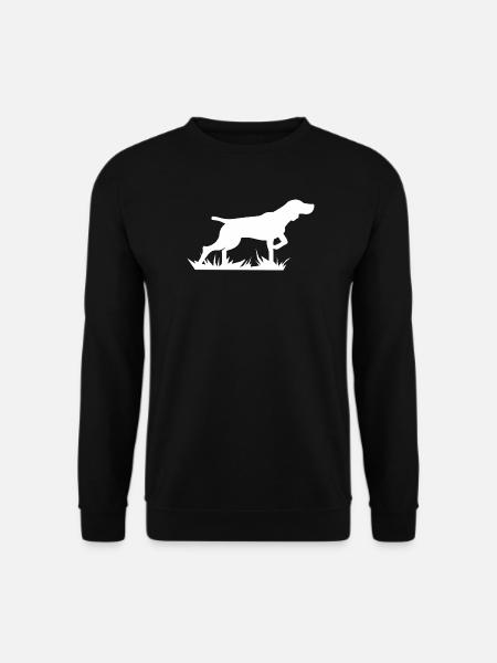 Laufender Hund im Gras - Unisex Pullover - Schwarz