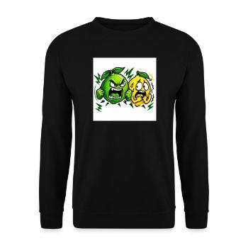 Wütende Limette & Zitrone - Unisex Pullover - Schwarz - Vorne - Alina (178cm) & Michal (187cm)
