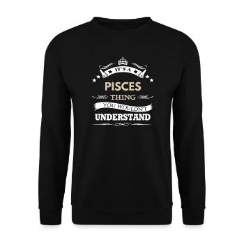 Es ist eine Fisch-Sache, die du nicht verstehen würdest – Astrolog - Unisex Pullover - Schwarz - Vorne - Alina (178cm) & Michal (187cm)